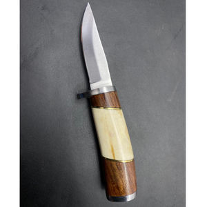 Cuchillo de caza de hoja fija de acero de Damasco con mango de madera, cuchillos de caza hechos en Pakistán - Product Image 6