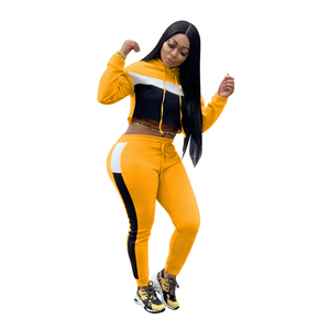 Conjunto Deportivo de 2 Piezas para Mujer, con Capucha, Antiestático, de Poliéster/Algodón, con Cordón Ajustable, Estilo Casual para Otoño - Product Image 4