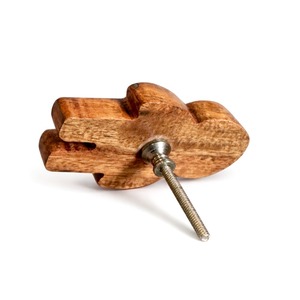 Poignées de tiroir pour enfants en bois d'acacia faites à la main, durables, motif ours en peluche, noires, pour armoire et commode, faciles à installer - Product Image 5