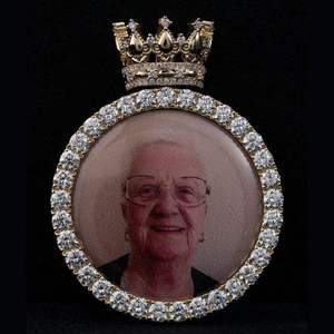 Pendentif photo personnalisé en acier inoxydable plaqué argent avec moissanite, double face, couronne, chaîne à perles glacées, collier souvenir, style hip-hop unisexe - Product Image 2
