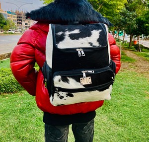 Top Trending Large Real Cowhide Leather <b>Backpack</b> best manufacturing <b>waterproof</b> Zipper Closure sustainable Hair on <b>backpack</b> bag - Product Image 1