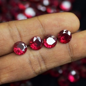 Rubis rouge AAA 5 mm, rond, taillé, calibré, pierre précieuse certifiée, lot de pierres précieuses en vrac, prix de gros, pour la fabrication de bijoux - Product Image 1