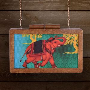 Stylish Premium Wooden Clutch <b>Purse</b> for Women Elegant Crystal Fashion Accessory for Evening Parties - Product Image 5