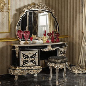 Premium Royal <b>Wardrobe</b> Black Gold Finish Italian Baroque Classic Solid Mahogany Hand-Carved Luxury Bedroom Furniture Customized - Product Image 5