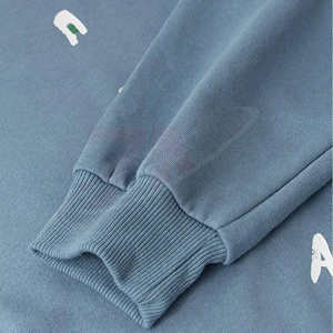 Sweat-shirt col rond femme bleu avec broderie fruits et lettres, décontracté, tricoté, 100% coton, coupe classique, automne - Product Image 4