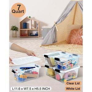 Contenitori di Plastica con Coperchi, Set da 6, Capacità 7 Quarti, con Chiusura a Fibbia Nera - Product Image 5