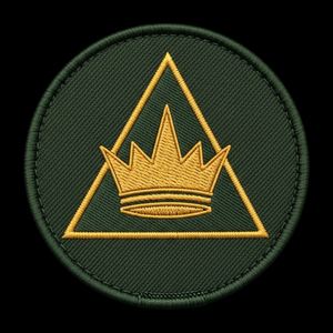 Écusson triangulaire maçonnique personnalisé brodé or, couronne de lauriers, marron, rond, insignes fraternels, pour blazers et uniformes de cérémonie - Product Image 3