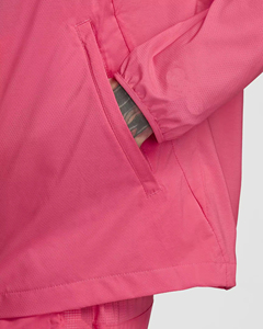 Veste de sport coupe-vent rose à capuche pour homme avec fermeture éclair, coupe classique, idéale pour le printemps - Product Image 6