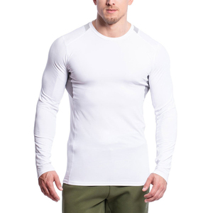 High Elasticity Thermal Men Athletic Long Sleeve <b>Compression</b> T Shirt Sportswear Rash Guard High Quality Polyester/Cotton Quick - Product Image 4