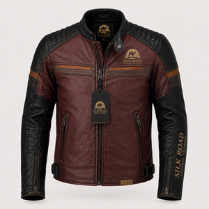 เสื้อแจ็คเก็ตมอเตอร์ไซค์หนังแท้ยูนิเซ็กซ์ Silk Road General Trading แขนยาว สกรีนโลโก้ตามสั่ง ระบายอากาศได้ดี กันลมหนาว สำหรับขี่ครุยเซอร์ - Product Image 1