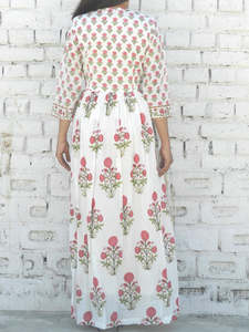 Women's Girls' Printed Pure Cotton Maxi Dress Indian Block Print Casual Summer Evening Party Trendy Wholesale Long Midi Bulk - Product Image 4