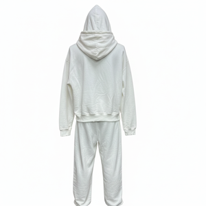 Ensemble streetwear 2 pièces été homme/femme, logo personnalisé Y2K, jaune, à capuche, léger, 300 GSM, imprimé sérigraphié, manches courtes - Product Image 4