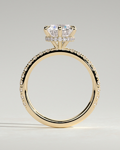 แหวนเพชรเม็ดเดี่ยวทรงกลม 3.5 กะรัต ทองคำแท้ 14K เพชรเพาะเลี้ยงในห้องปฏิบัติการ ฝังแบบ 6 กรงเล็บ ประดับเพชรแบบพาเว่ E VVS2 พร้อมวงแหวนซ่อนแบบฮาโล ดีไซน์หรูหราสำหรับเจ้าสาว ปี 2026 - Product Image 3