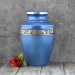 Elegant Deep Red Metal Cremation Urn for Human Ashes - Handcrafted Flying Birds & Floral Engraving Memorial Jar with <b>Secure</b> Lid - Product Image 3