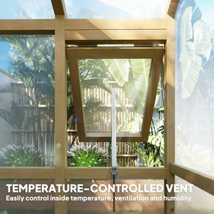 Finestra di temperatura automatica e porta chiudibile a chiave 6.5 'X 4' X 6.7 'serra Walk-in in policarbonato con Green House per giardini - Product Image 5