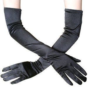 Gants longs en satin pour soirée, opéra, bal, costume, couleurs unies, pour mariage et cérémonie, vente en gros - Product Image 1