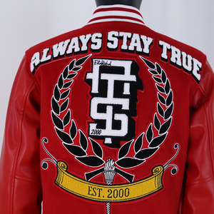 Blouson universitaire tendance à col montant, style streetwear, broderies chenille, patchs, pour homme, collection hiver, style cool, best-seller - Product Image 6