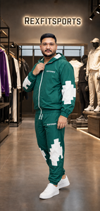 REXFIT SPORTS 2026 Custom Green <b>Nylon</b> <b>Tracksuit</b> <b>Men</b> Hooded Windbreaker Jacket and Pants Private Label Sportswear Set - Product Image 6