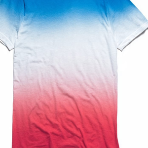 Men's Ombre Blue to Red to <b>White</b> Gradient T-Shirt Short Sleeve Casual regular fit O-neck <b>tee</b> - Product Image 4