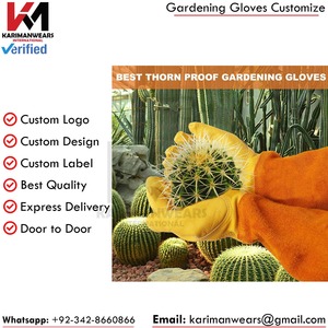 Gants de jardinage en cuir jaune avec protection anti-cactus, manches longues, durables, pour usage extérieur - Product Image 5