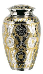 Urne funéraire ovale en aluminium faite à la main pour adultes |   Urne funéraire chrétienne avec gravure de croix |   Fournisseur en gros de capacité 3-4L - Product Image 2