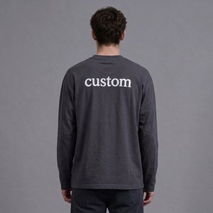 Men's White Basic Long Sleeve Tee 100% Cotton O Neck Straight Fit Soft Comfortable Casual <b>Shirt</b> Wholesale Clothing Supplier - Product Image 4