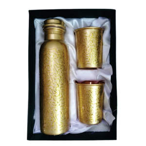 Bouteille d'eau artisanale en cuivre pur 1000 ml, anti-fuite, bienfaits ayurvédiques, motif marbre, gourde de luxe en cuivre pour yoga et sport - Product Image 5