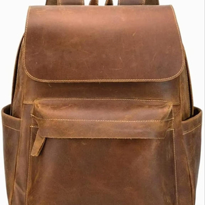 Mochila de Moda de Cuero Genuino Premium con Cierre, Poliéster, Gran Capacidad, para Laptop de 15.6 Pulgadas, para Hombres y Mujeres, Resistente, para Viajes - Product Image 1