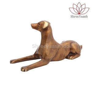 Estatua de Perro de Latón Pulido de 1.1 kg, Estilo Vintage, 9 Pulgadas de Alto, Escultura de Animal Feroz, Símbolo de Riqueza para Decoración del Hogar - Product Image 5