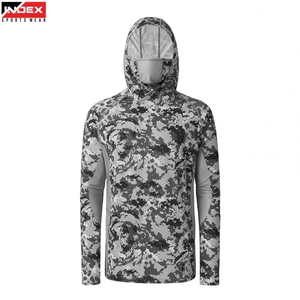 เสื้อเชิ้ตตกปลาแขนยาวลายพรางสำหรับผู้ชาย ยี่ห้อ INDEX พร้อมหน้ากากปิดจมูก แห้งเร็ว ป้องกันแสงแดด UPF 50 - Product Image 1