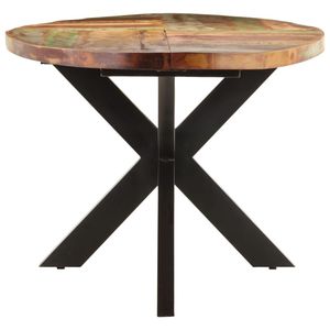Table à manger en bois massif recyclé, disponible en plusieurs couleurs, fabriquée à la main à partir de bois recyclé - Product Image 3