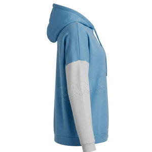 เสื้อฮู้ดสีฟ้าอ่อนแบบยูนิเซ็กซ์ แขนเสื้อแบบแร็กแลน ทรงโอเวอร์ไซส์ สวมใส่สบายๆ สำหรับฤดูใบไม้ร่วง ผลิตจากผ้าถักเฟรนช์เทอร์รี่ - Product Image 6