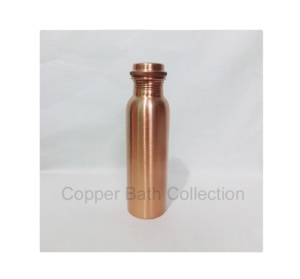 Handy Modern Botella de cobre de 500ml Pulido mate completo Tapa de acceso directo personalizable para bebida Cien por ciento Cobre Metal Directo - Product Image 1