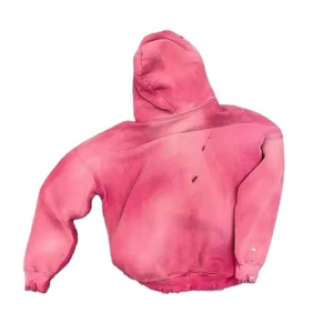 Custom logo Washed <b>Hoodie</b> Plus Size Distressed <b>Crop</b> 500g Heavyweight Acid Wash <b>Hoodie</b> <b>Zip</b> <b>up</b> Men's Hoodies - Product Image 1