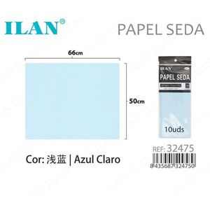 Ilan Carta Velina 50x66 Cm Azzurro 10 Pezzi - Product Image 3