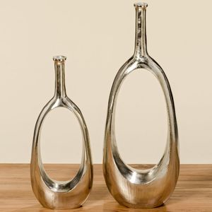 Juego de 2 jarrones de flores de aluminio hechos a mano y personalizados para decoración del hogar y jardín, macetas doradas para centros de mesa de eventos y bodas - Product Image 6