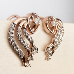 Round Diamond <b>Earrings</b> in 9K Rose Gold | 0.59 CT <b>Fine</b> Jewelry - Product Image 4