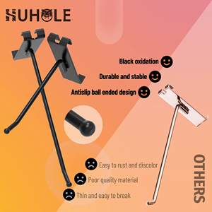 HUHOLE - Juego de 32 Ganchos de Plástico para Rejilla de Pared, 6 Pulgadas, Removibles, Soportan hasta 9.9 lb - Product Image 3