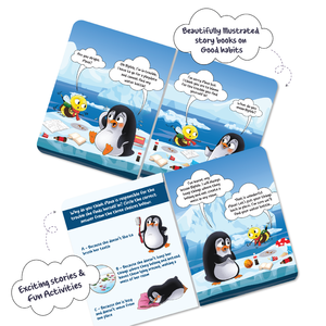 Libro de la Serie para Aprendizaje Temprano de Biplob, Libro 4: Plava el Pingüino, Libro de Rompecabezas con Audio sobre Buenos Hábitos - Siempre se Limpia - Product Image 1