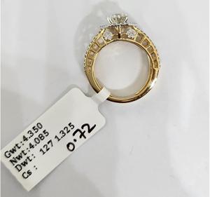 Anillo de Compromiso de Oro Amarillo de 14K con Diamantes, Joyería Fina para Bodas y Fiestas, Precio Accesible, Regalo Nupcial de Lujo para Mujer, Diseño OEM - Product Image 3