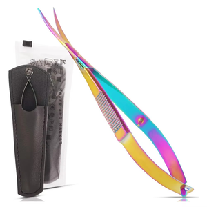 Tijeras para Cutículas de Alta Calidad, Ligeras, Reutilizables y Ecológicas, Tijeras Curvas de Acero Inoxidable con Punta Negra para Cejas - Product Image 1