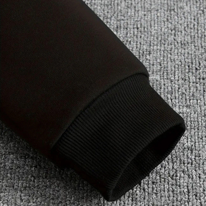 Ensemble sweat à capuche noir pour homme, coupe oversize, couleur unie, décontracté, pour l'automne, avec poches, en molleton tricoté, et joggers en French Terry - Product Image 6