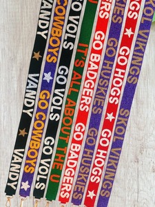 Correa ancha de vaquero con cuentas para bolso de estadio, cartera, día de partido, universidades, correa de bolso con cuentas personalizada - Product Image 5