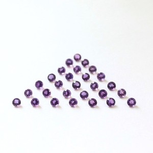 Ametista púrpura natural facetada de corte redondo, piedra preciosa suelta de 2.5 mm, cuentas de amatista calibradas para la fabricación de joyas, collares y anillos. - Product Image 2