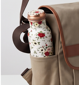 Elegant Floral Printed Design <b>Copper</b> <b>Bottle</b> Perfect For Water Wellness And Modern Sustainable Living Travel Office Gym Yoga Gift - Product Image 5