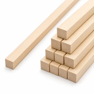Tiges carrées en bois massif non finies, bâtons en bois massif pour l'artisanat DIY, la fabrication de meubles, la décoration intérieure, taille personnalisée, OEM - Product Image 1