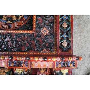 Étagère murale traditionnelle indienne sculptée à la main en bois de Sheesham - Vente en gros - Product Image 3
