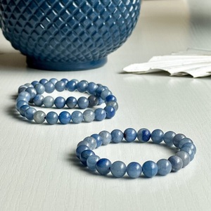 Natural Blue Aventurine Ball-Shaped <b>Beaded</b> <b>Bracelet</b> for Healing Reiki Energy Jewelry Gift 8mm Wholesale - Product Image 2