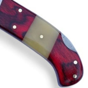 Handmade Folding Knives Damascus Pattern <b>Steel</b> Blade Compact Pocket Hunting Camping <b>Outdoor</b> Tool with Comfortable Grip Handle - Product Image 2