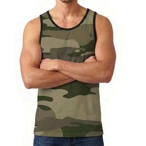 Débardeur de sport pour homme OEM personnalisé camouflage, respirant, en maille, pour fitness en extérieur, vente directe usine - Product Image 2